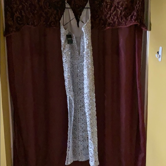 Forever 21, Silver sequin floor length dress - Picture 2 of 4